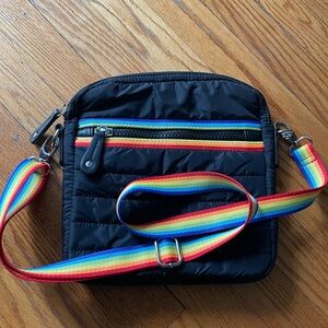 Sondra Roberts Squared PRIDE crossbody rainbow puffer bag